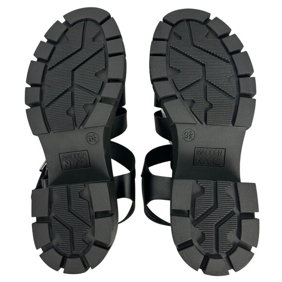 Madden NYC Womens Black Fisherman Sandals Size 9.5 Chunky Heel Adjustable Straps - Picture 10 of 15